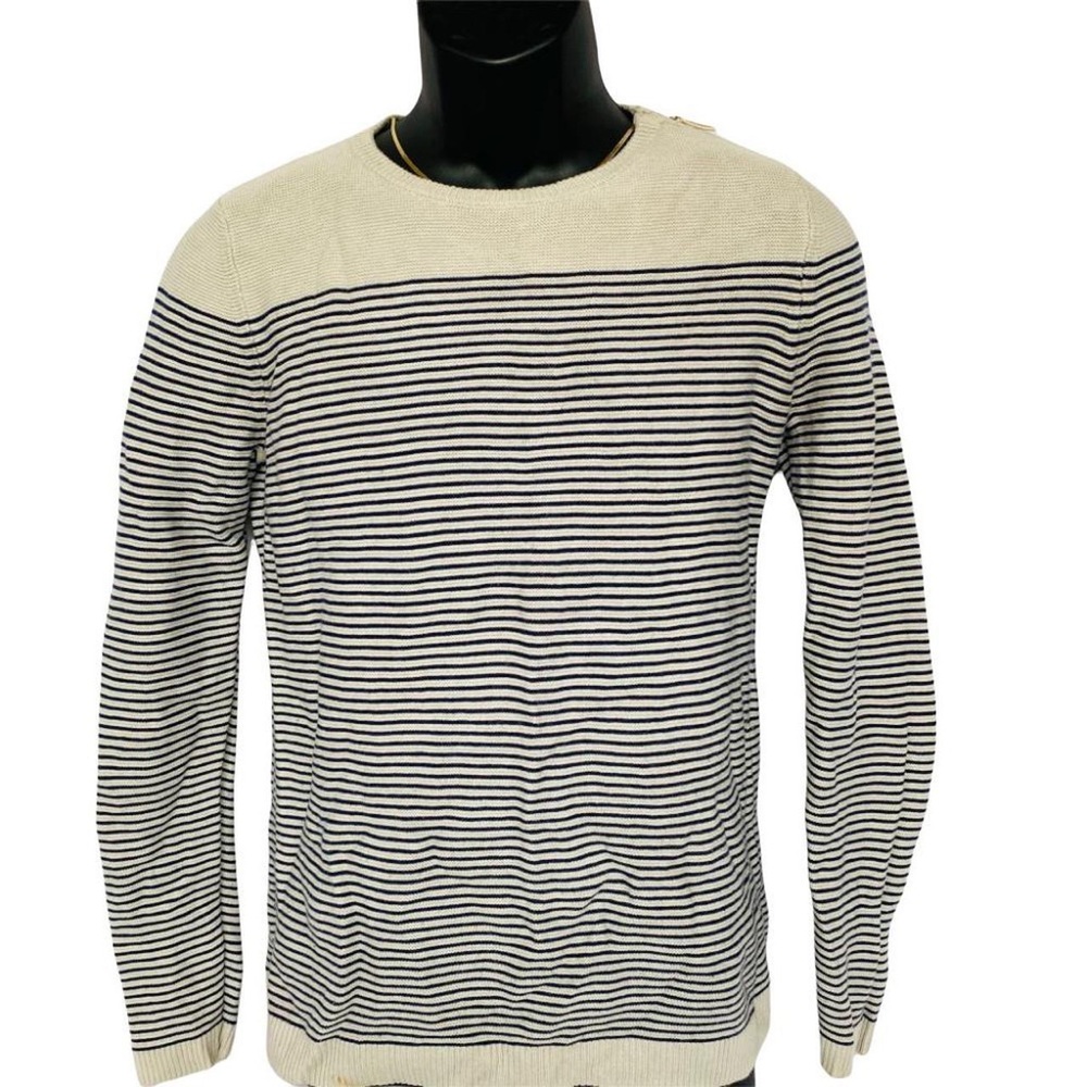Navy + Cream Striped Sweater